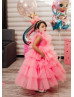 Hot Pink Tulle Tiered Flower Girl Dress